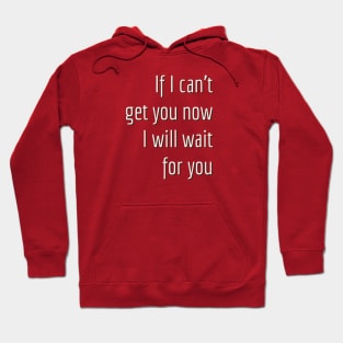 If I can't get you now I will wait for you. Hoodie